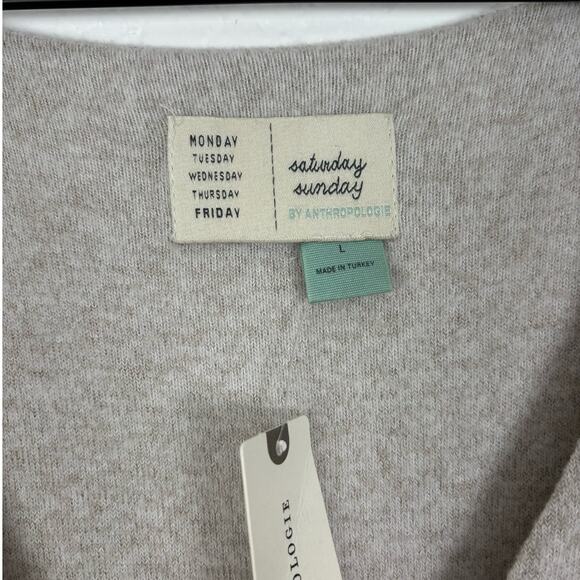 Anthropologie Saturday Sunday Cloud Fleece Faux Wrap Sweater Dress NWT Large - Picture 4 of 5